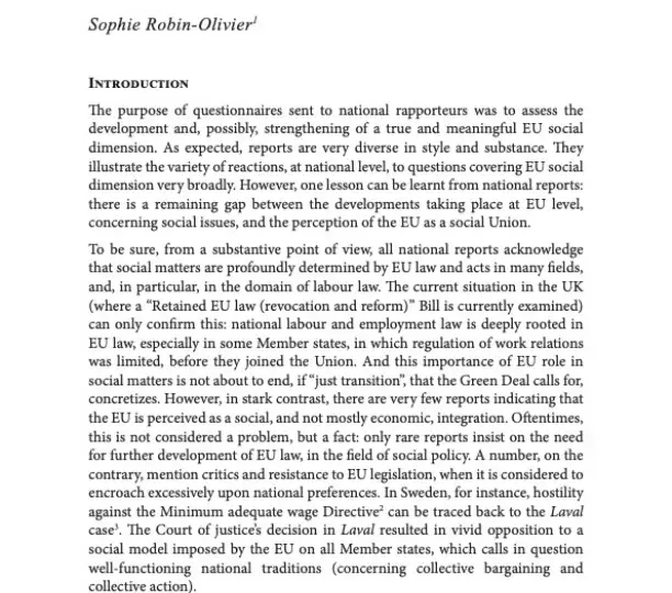 "General Report : European Social Union",  in European Social Union - The XXX Fide Congress in Sofia, 2023. Congress publications, vol. 3